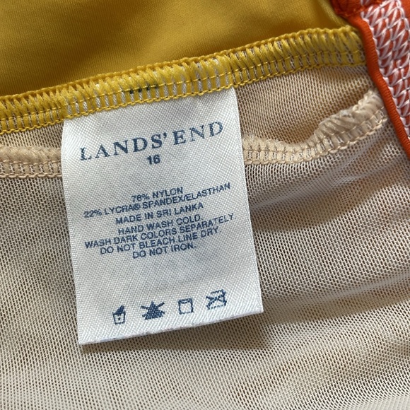 Lands End 2 piece swimsuit women’s size 16 in orange and yellow - Picture 3 of 7